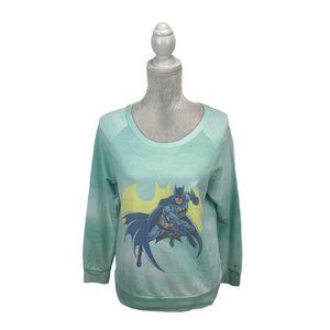 Batman Graphic Sweatshirt‎ Mint Green Raglan Sleeve